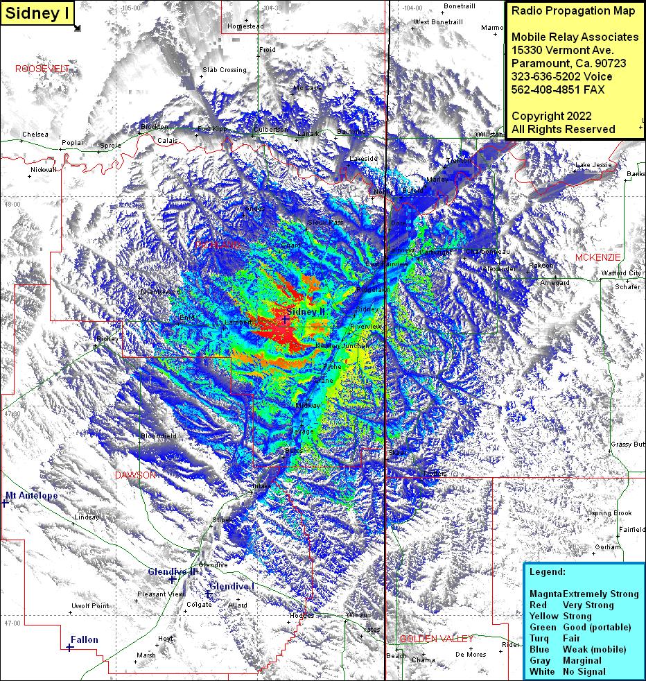 heat map radio coverage Sidney II